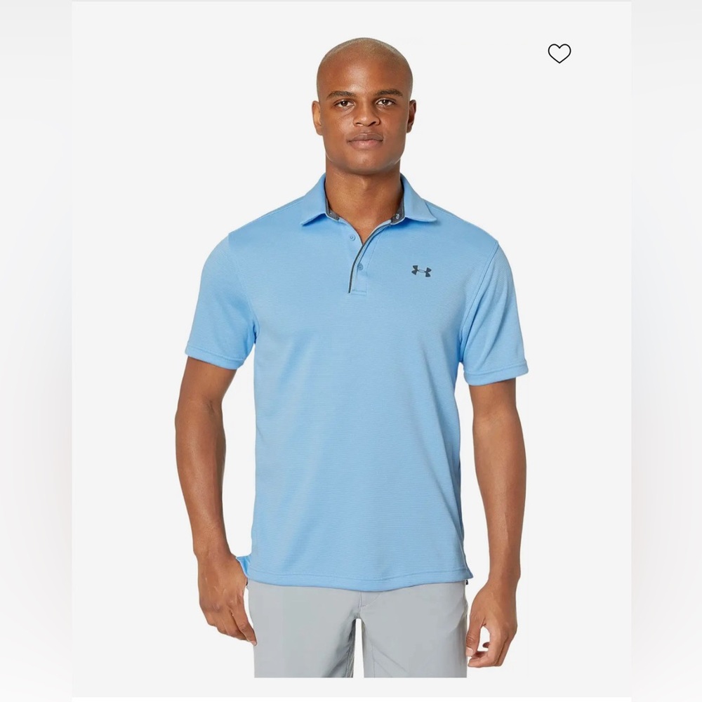 Under Armour Golf Tech Polo Blue Men’s Medium Moisture Wicking UPF 30+